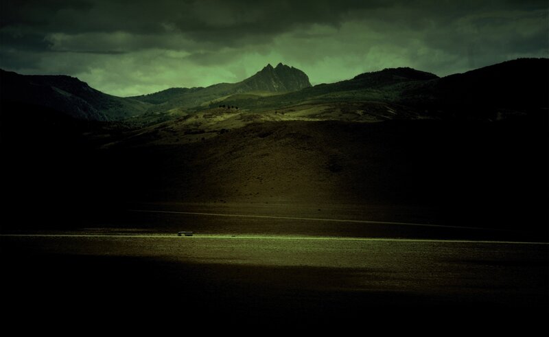 Car on Desert Road — Green