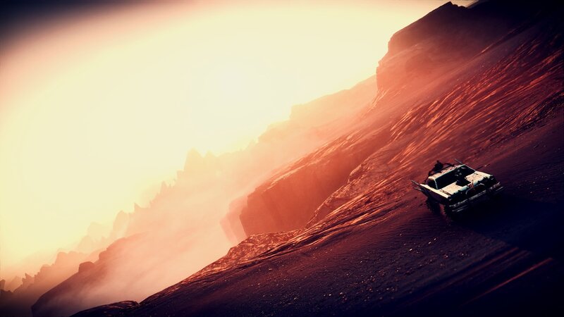 Car on Desert Slope