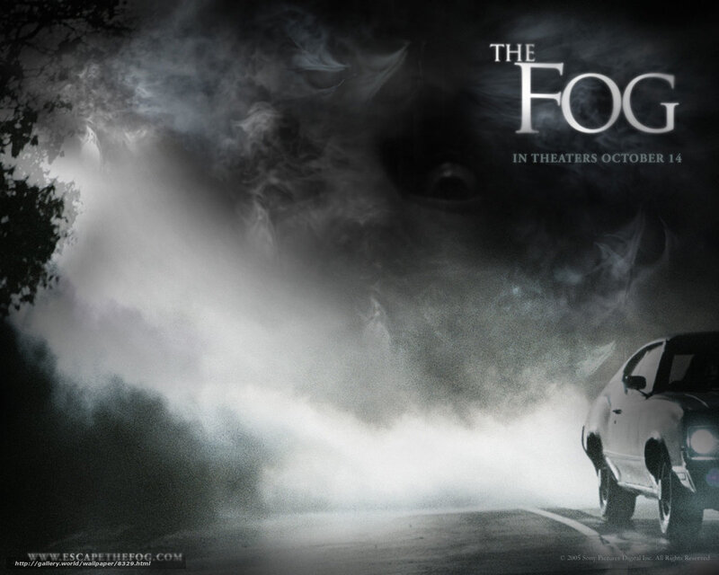 Car on Foggy Road — Black