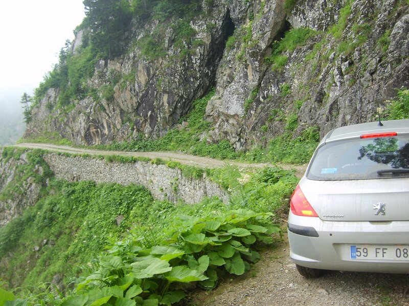 Car on mountain road