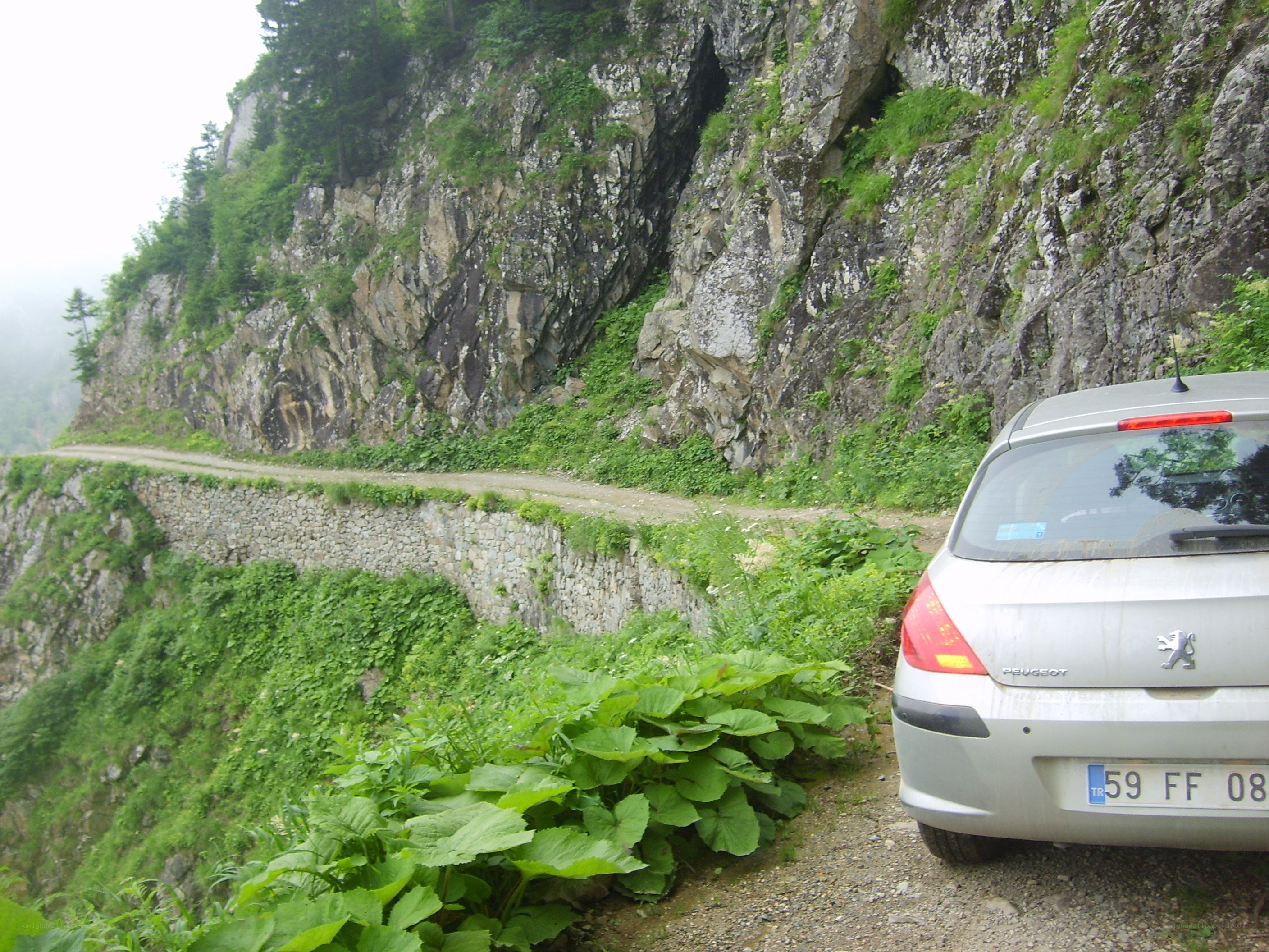 Car on mountain road