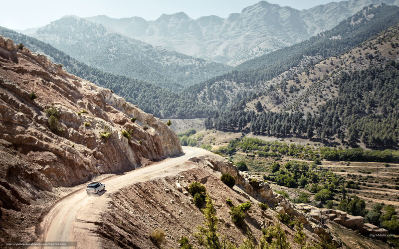 Car on mountain road