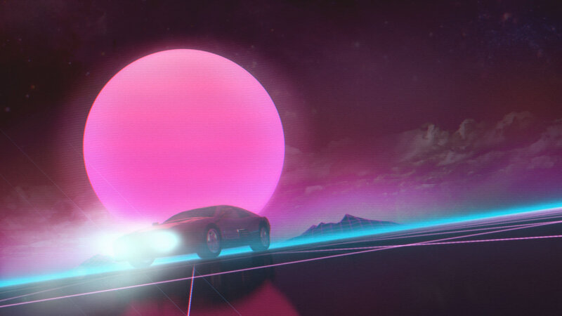 Car on Neon Road