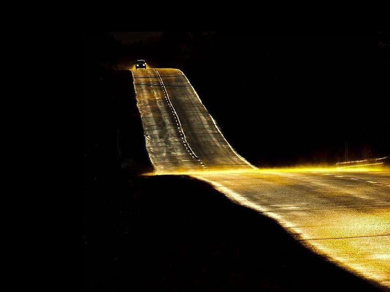 Car on Ramp at Night