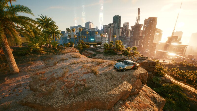 Car on Rocky Cliff