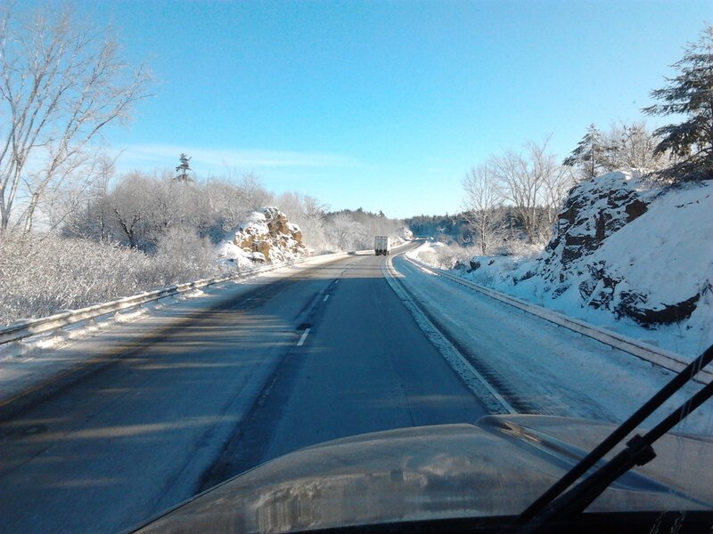 Car on Snowy Road — Blue, Cold