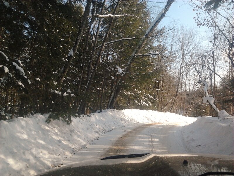 Car on Snowy Road — White, Calm