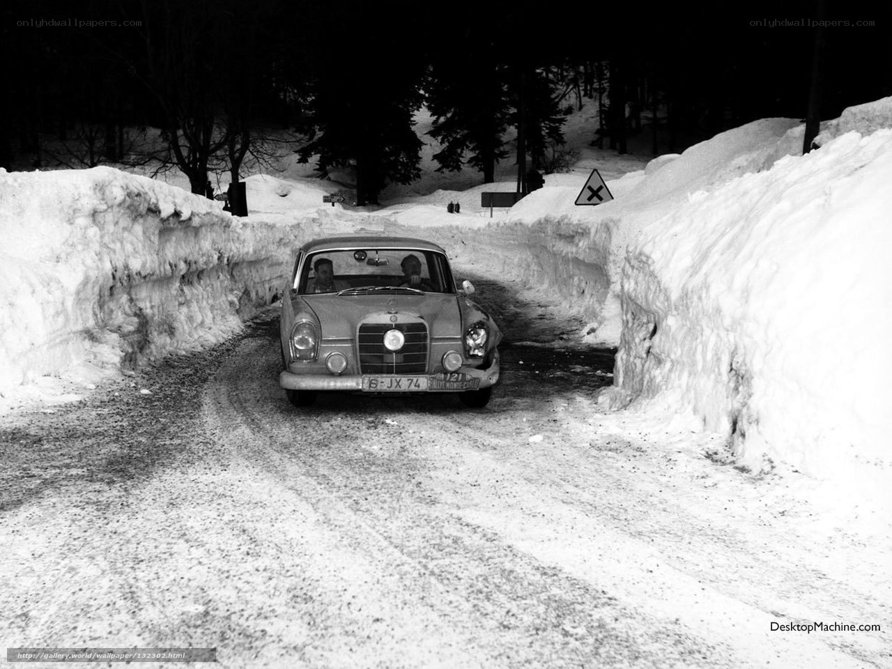 Car on snowy road