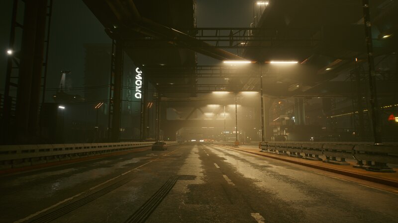 Car on Wet Highway — Black