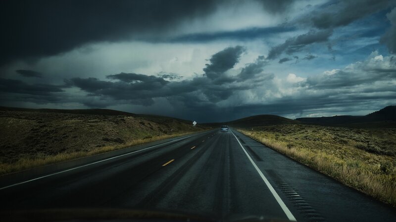 Car on Wet Highway