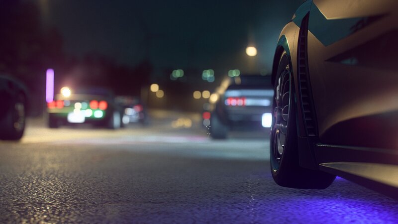 Car on Wet Road — Black, Dark, Night