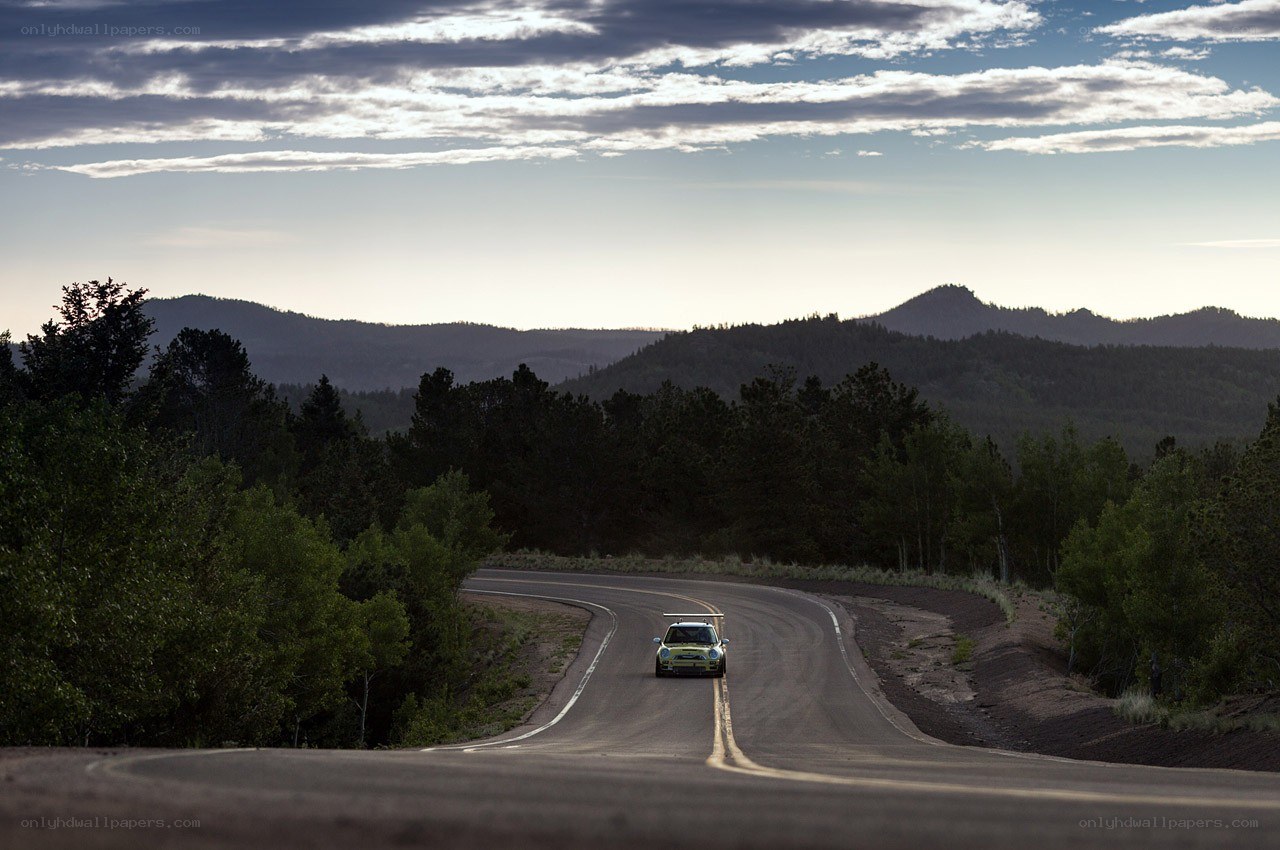 Car on winding mountain road