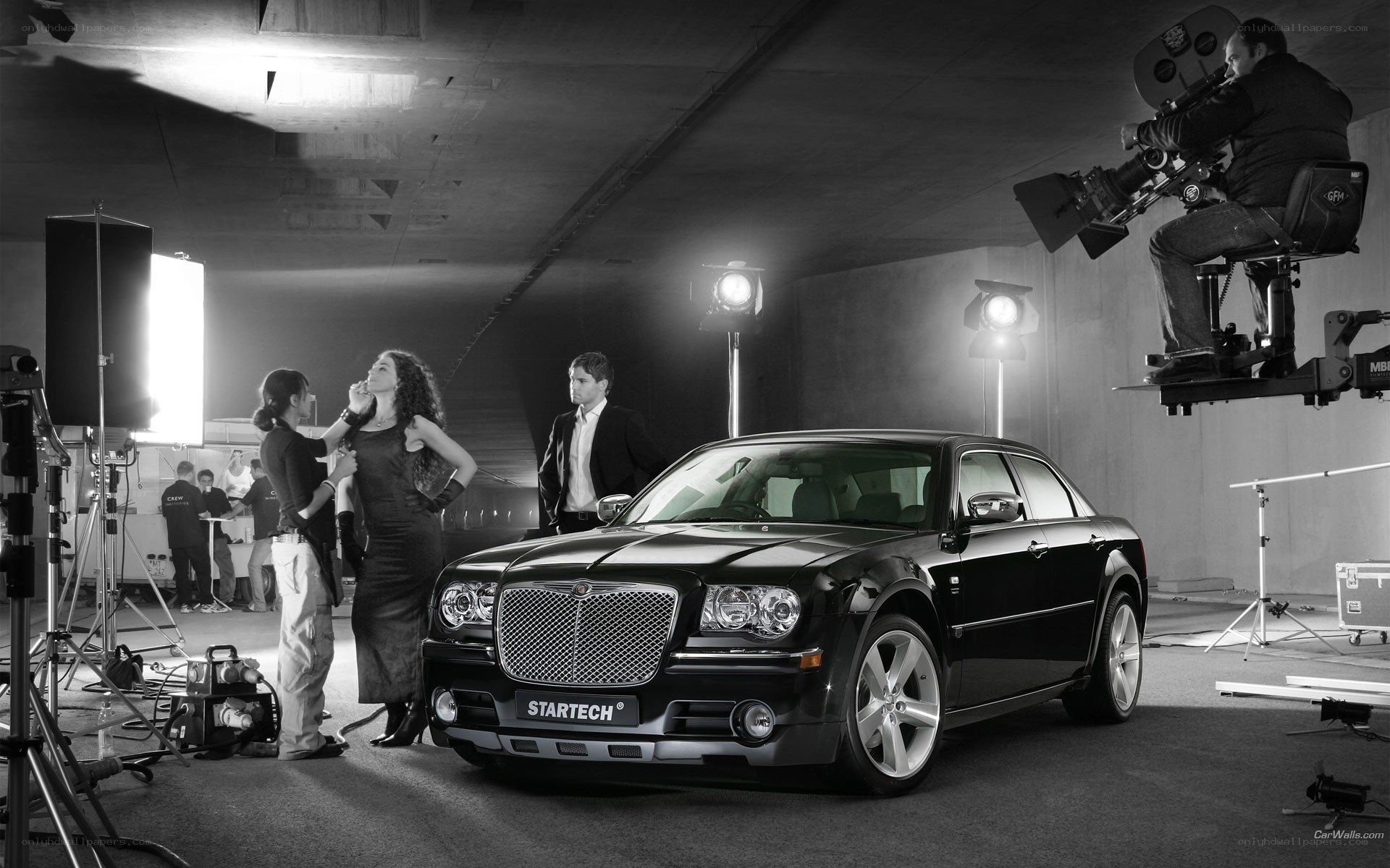 Car photoshoot with model