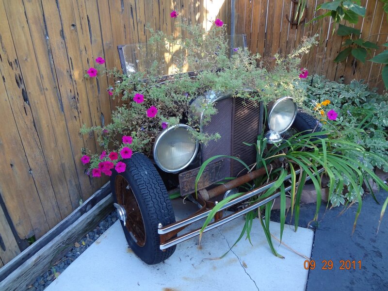 Car Planter with Flowers