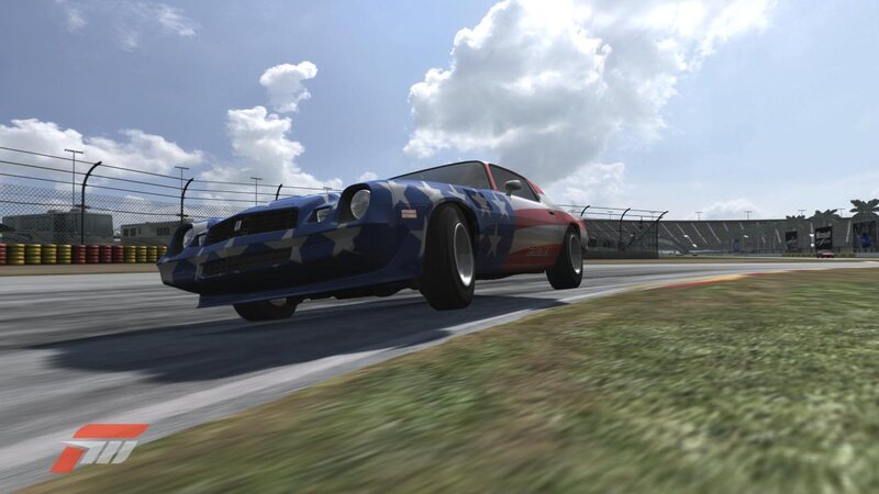 car racing on a track