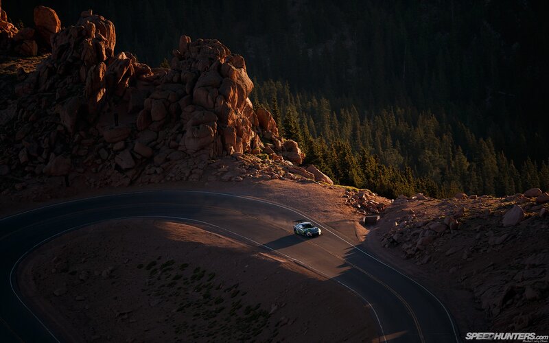 car racing on mountain road