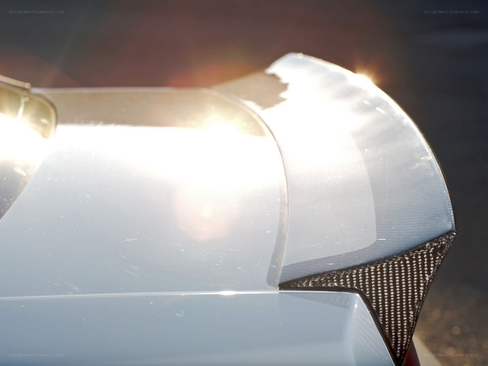 car rear spoiler in sunlight