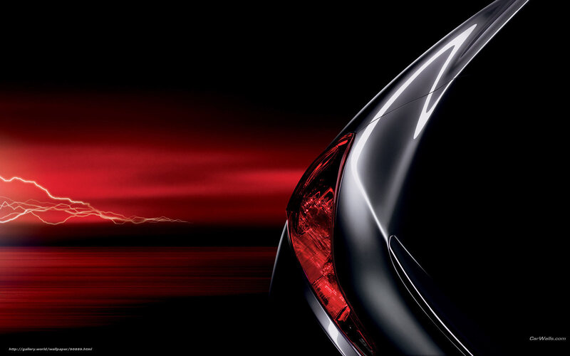 car rear with lightning effect