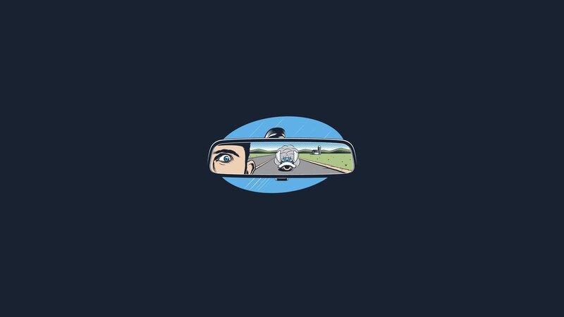 Car Rearview Mirror — Blue