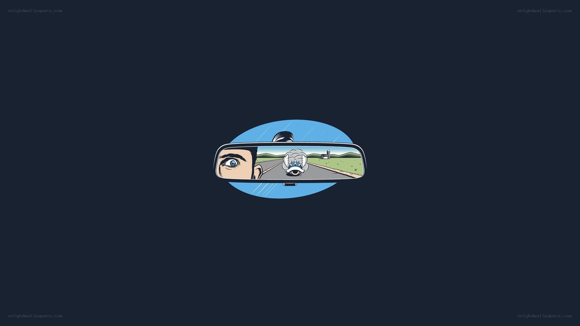 car rearview mirror illustration