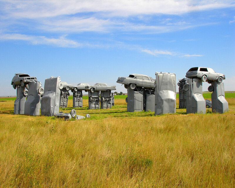 Car Sculptures in Field