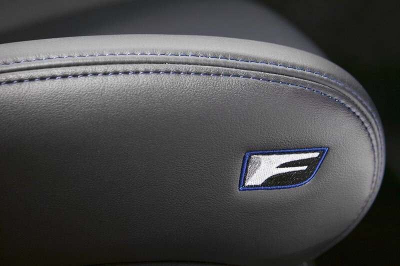 car seat with F logo