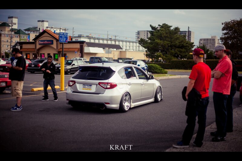 Car show in parking lot