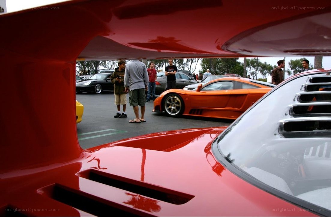 Car show with exotic vehicles