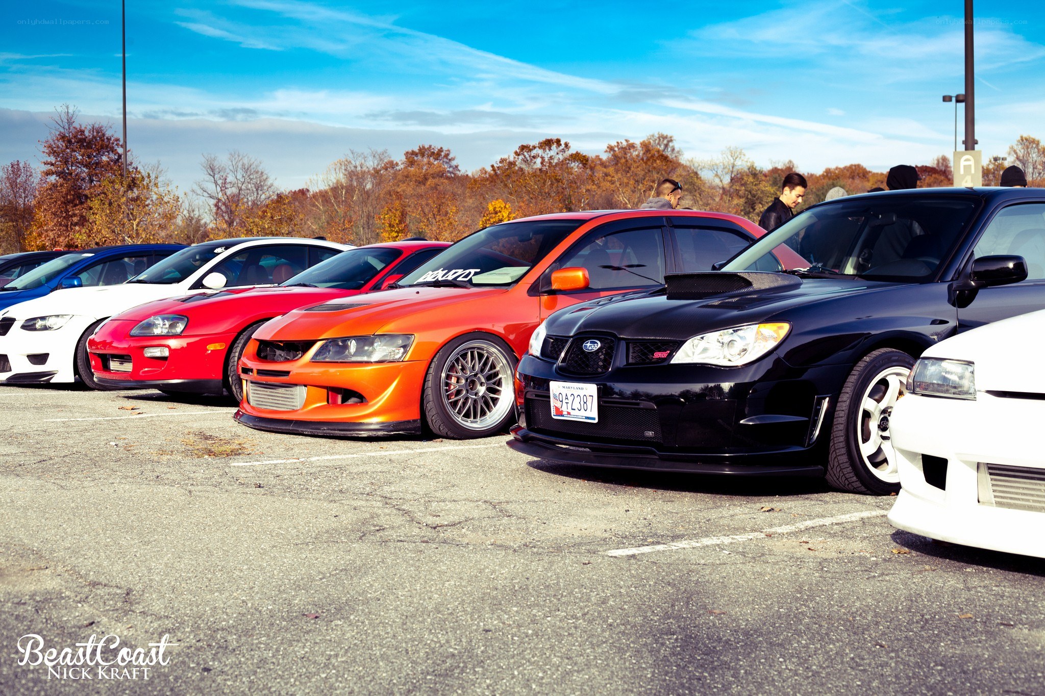 Car show with modified vehicles