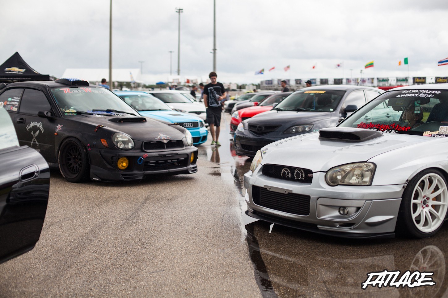 Car show with modified vehicles
