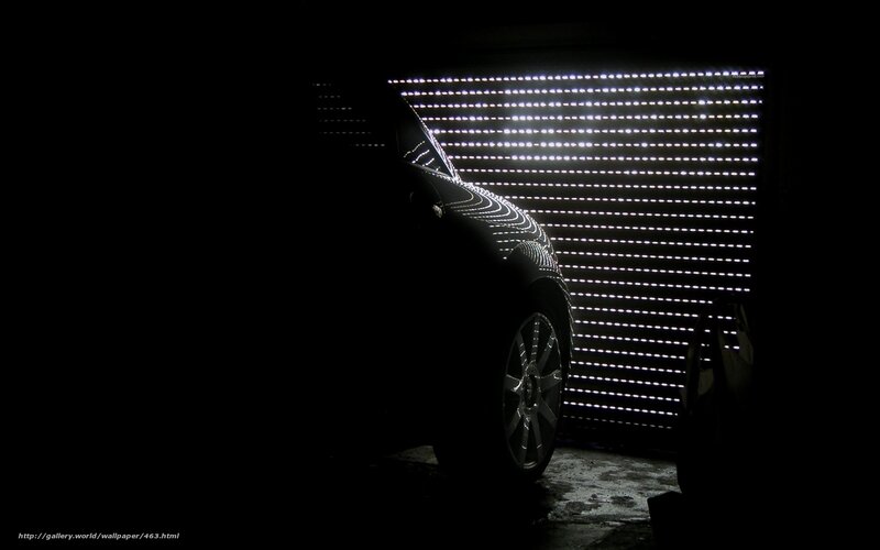car silhouette in dark garage