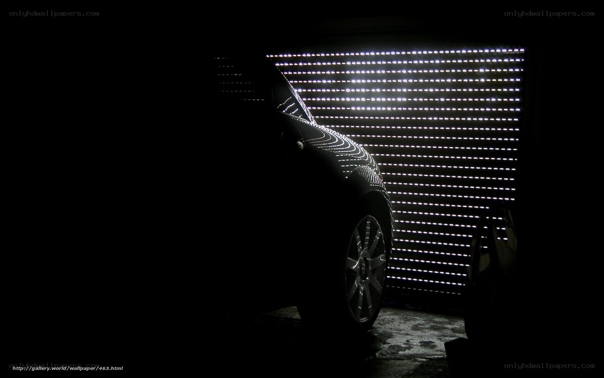 car silhouette in dark garage