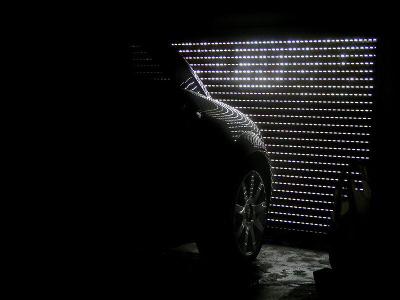 Car silhouette with LED lights