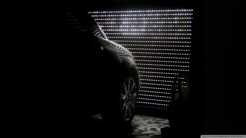 car silhouette with light grid