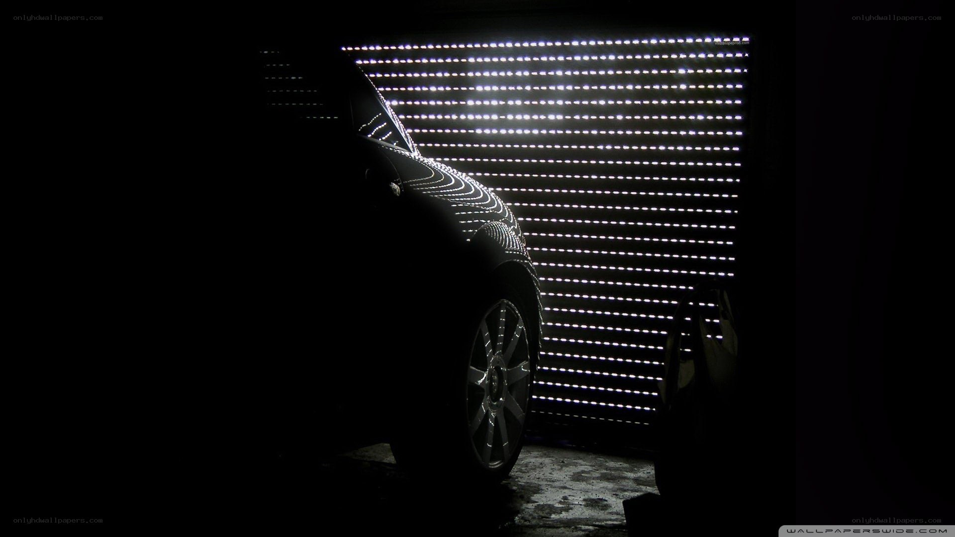 car silhouette with light grid