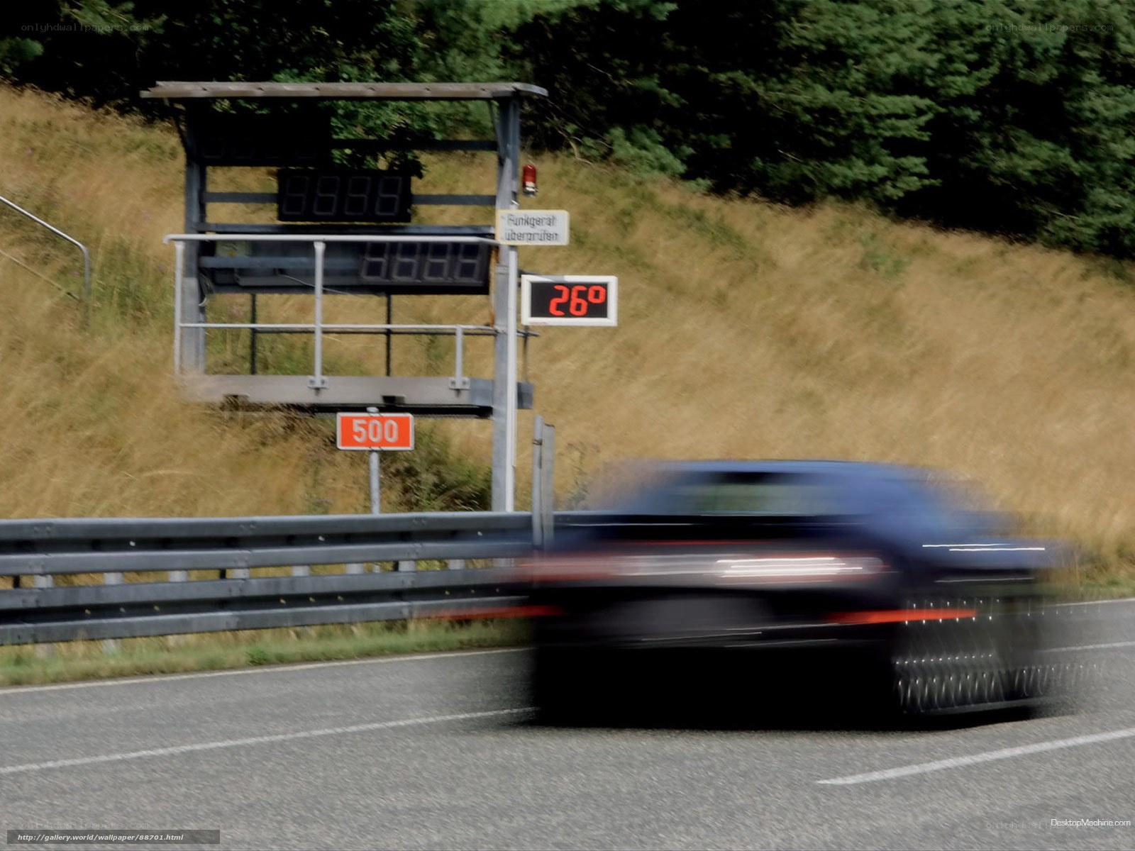 Car speeding on highway