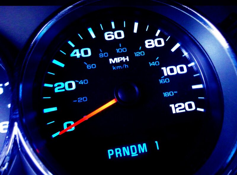 Car Speedometer — Black, Dark, Night
