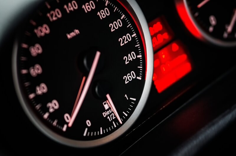 Car Speedometer — Black, Dramatic