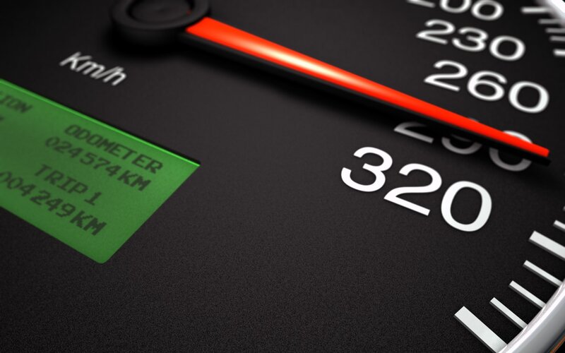 Car Speedometer — Black, Technical, 3d Render, Odometer