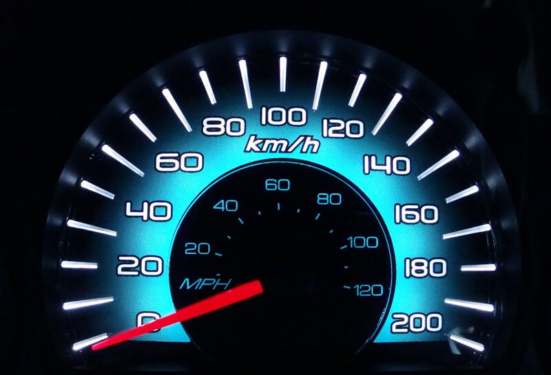 Car Speedometer — Blue, Dark