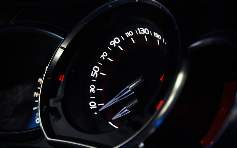 Car Speedometer Gauge — Black, Dark