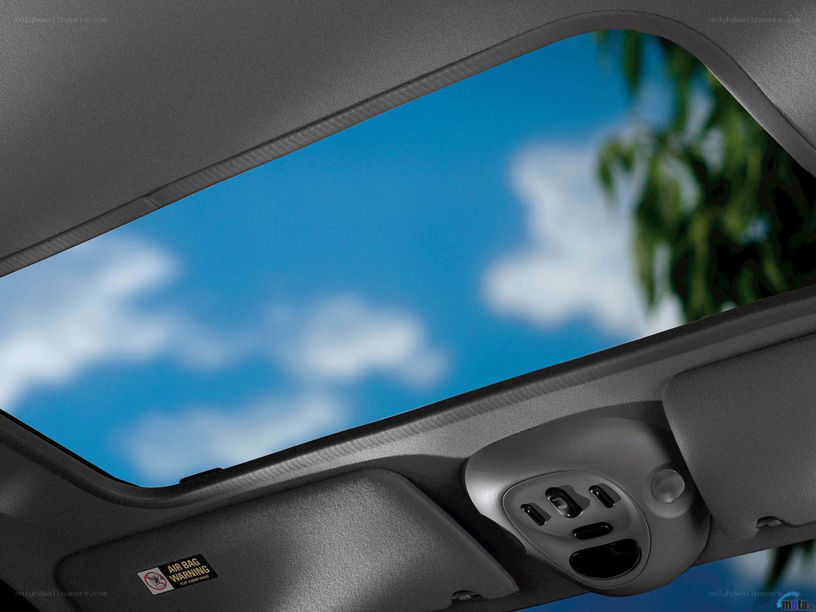Car sunroof interior view