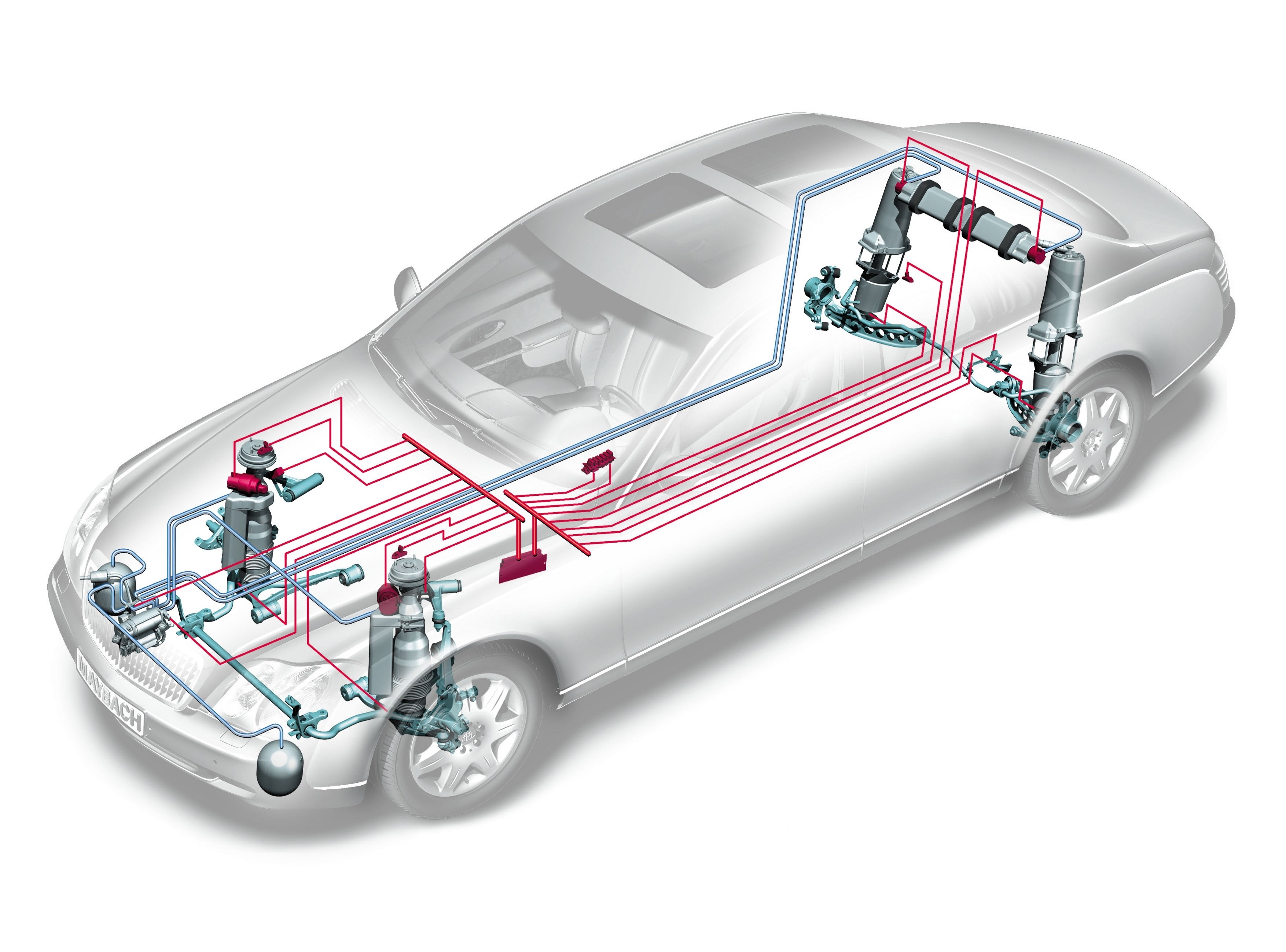 Car suspension system diagram