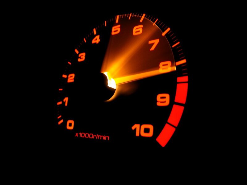 Car Tachometer — Black, Dramatic