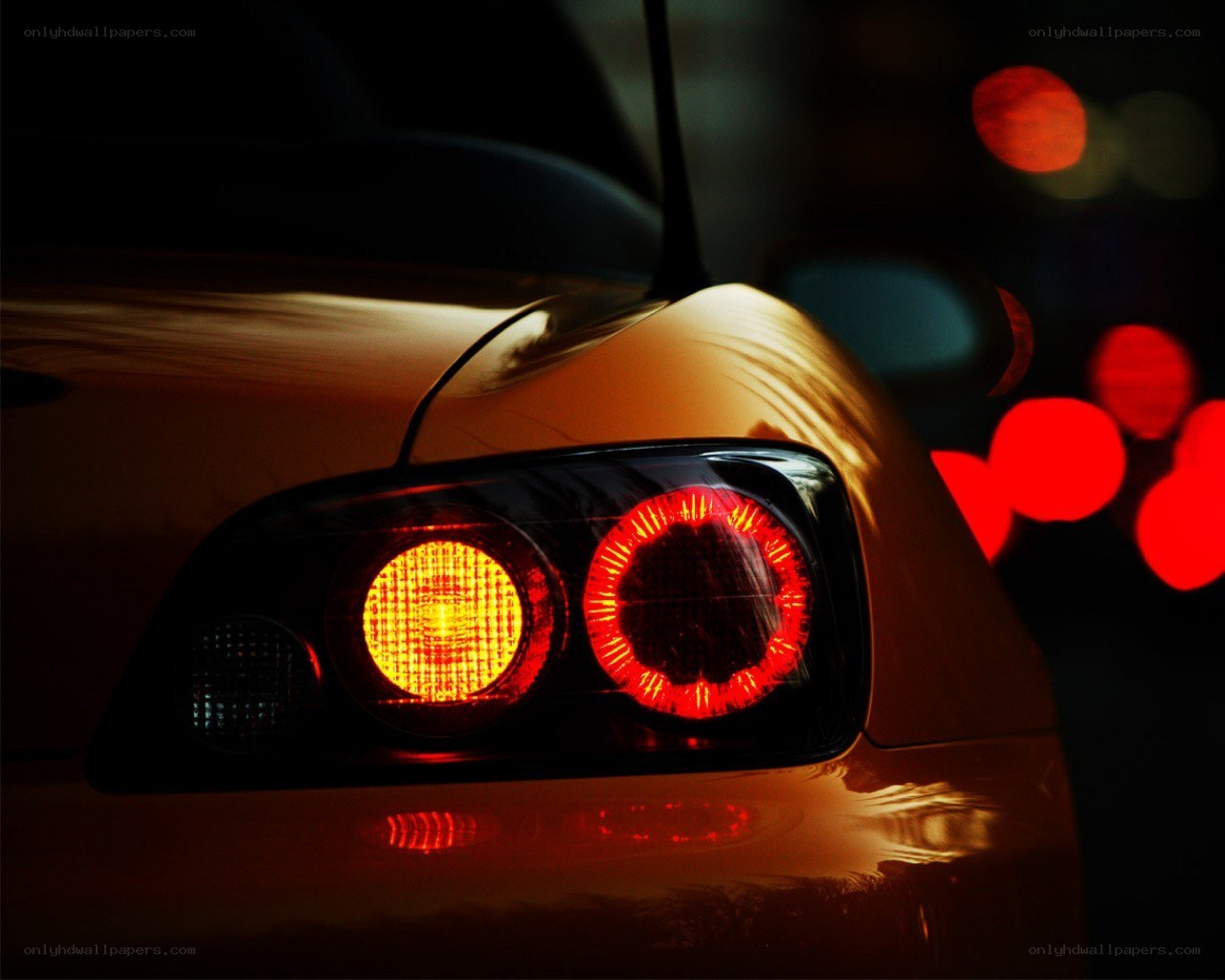 car taillight at night