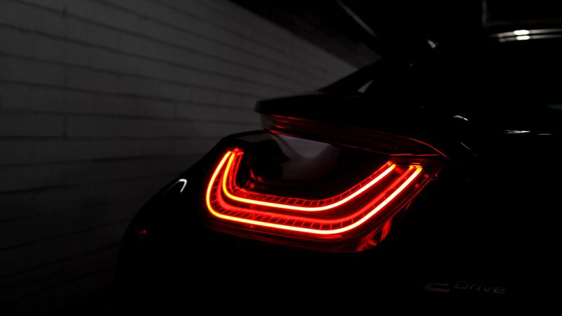 Car Taillight at Night — Red