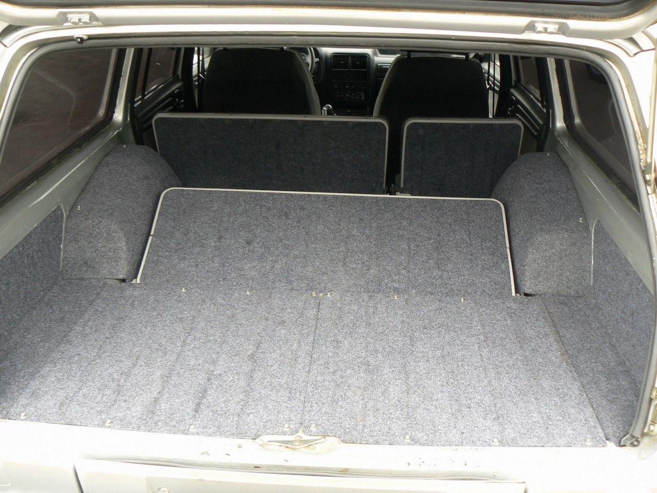 car trunk with folded seats
