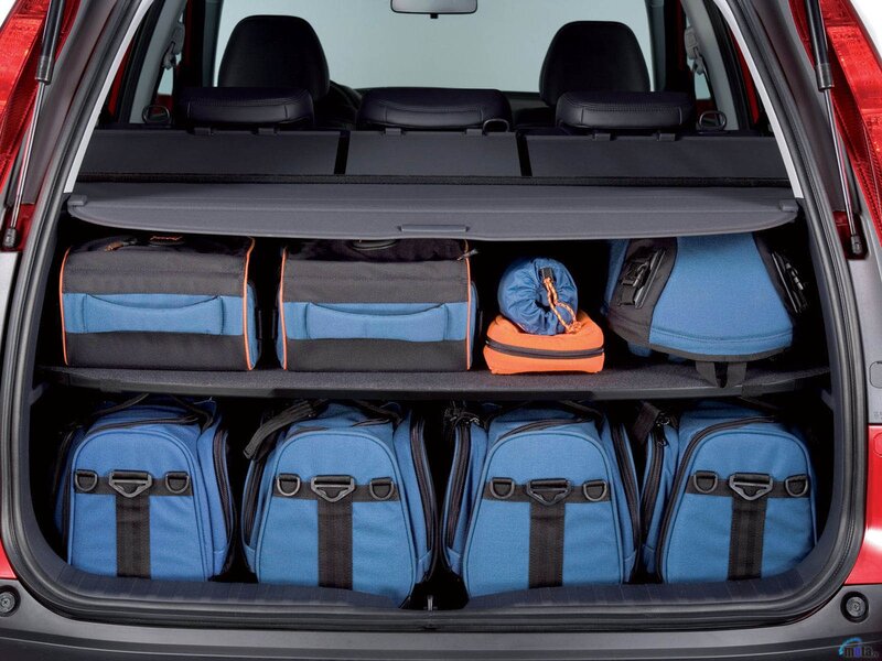 Car trunk with luggage