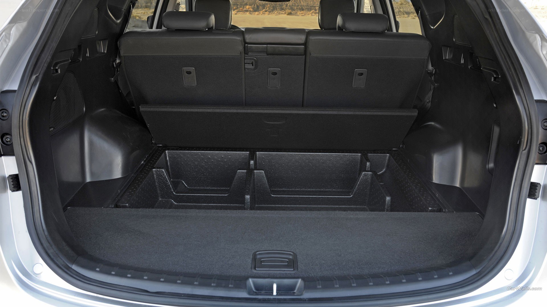 car trunk with seats folded