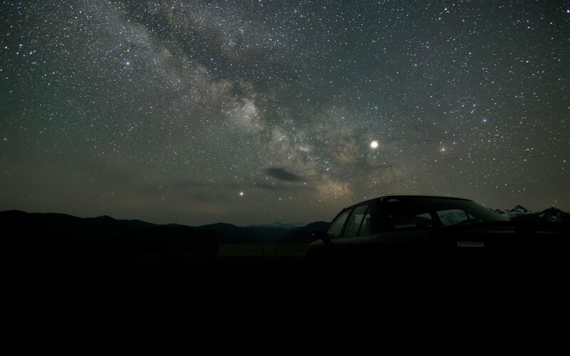 Car under Starry Sky — Black